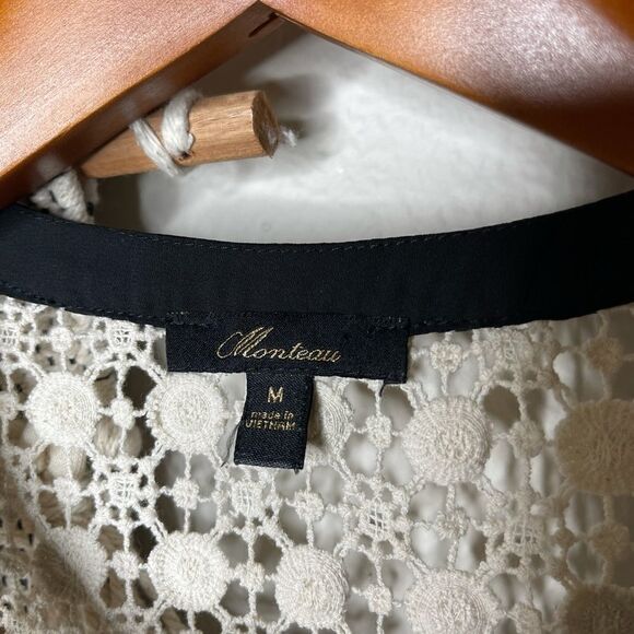 Monteau Black Lace Knit Blouse - Picture 3 of 4